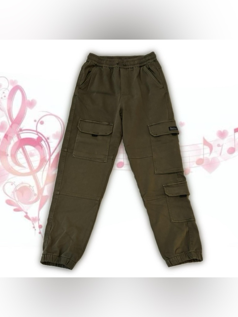 zara olive green cargo joggers